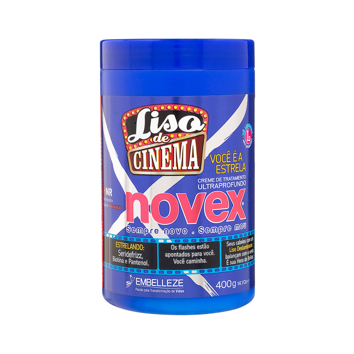 Creme de Tratamento Capilar Ultraprofundo Novex Liso de Cinema 400g