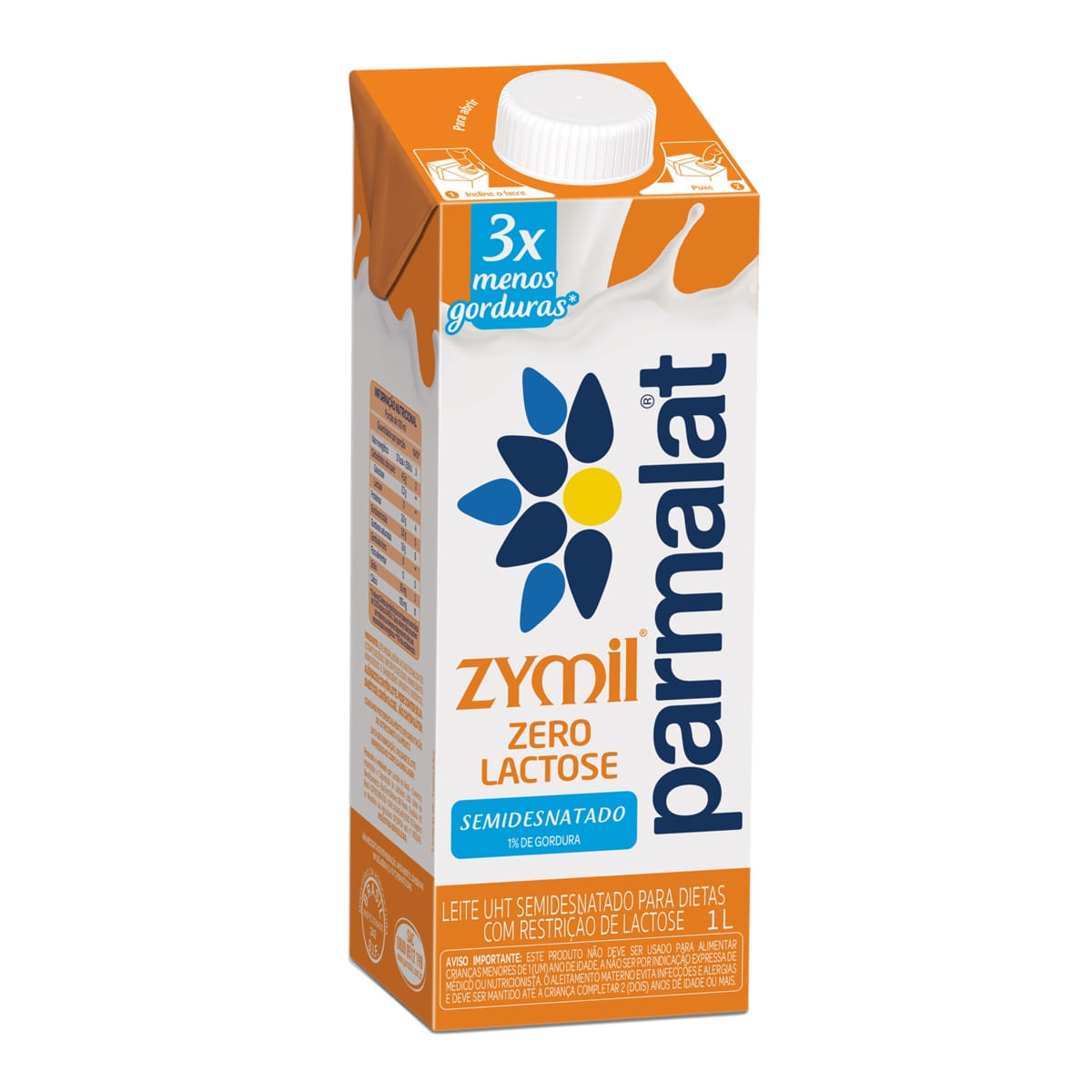 Leite Zero Lactose Semidesnatado Parmalat ZYMIL 1L