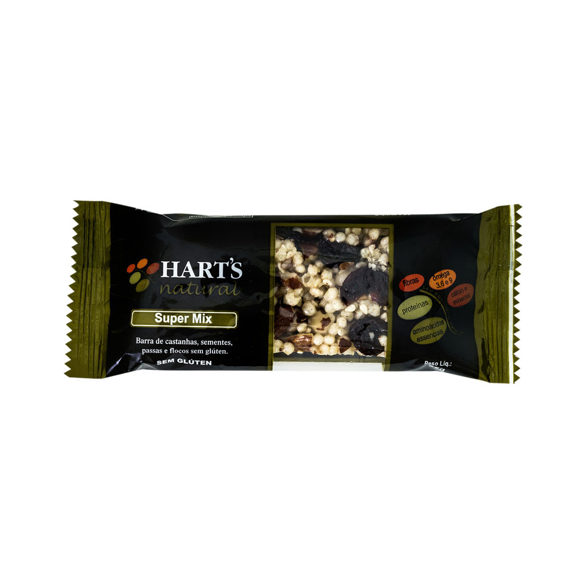 Barra de Cereal com Castanhas, Sementes, Uva Passa e Flocos Hart&apos;s Natural Super Mix 30g