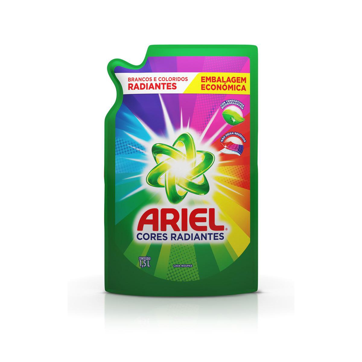 Refil Sabão Líquido Ariel Cores Radiantes 1,5L