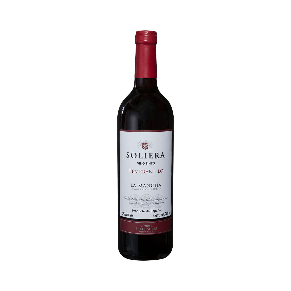 Vinho Fino Tinto Soliera La Mancha Tempranilho 750ml