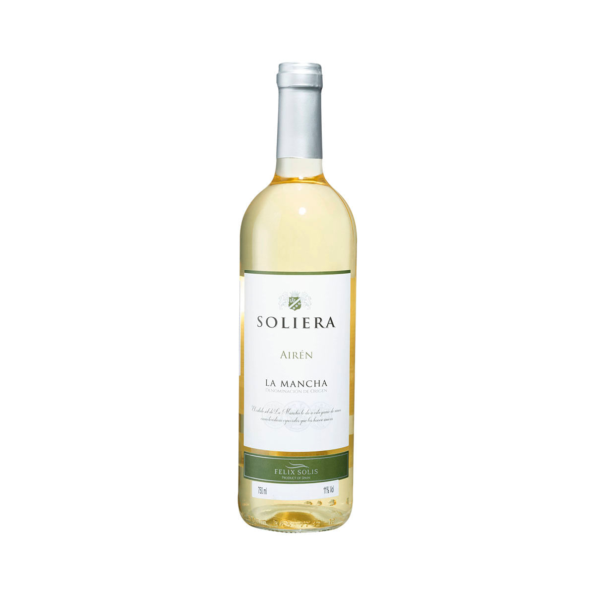 Vinho Fino Branco Seco Soliera Airén La Mancha 750ml