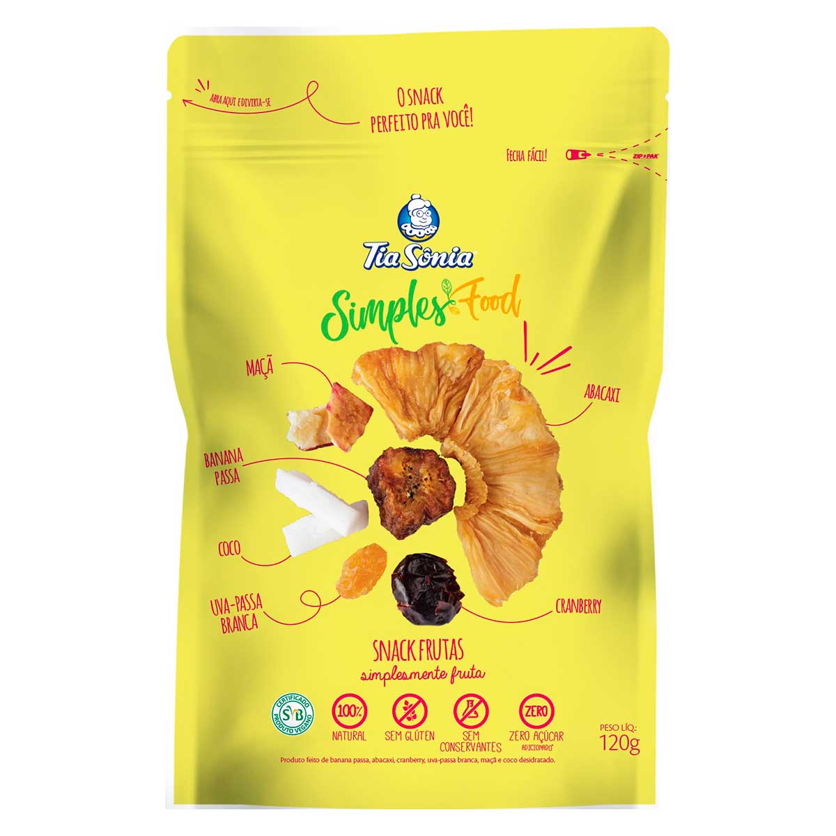 Snack de Frutas Simplesmente Frutas Tia Sônia 120 g