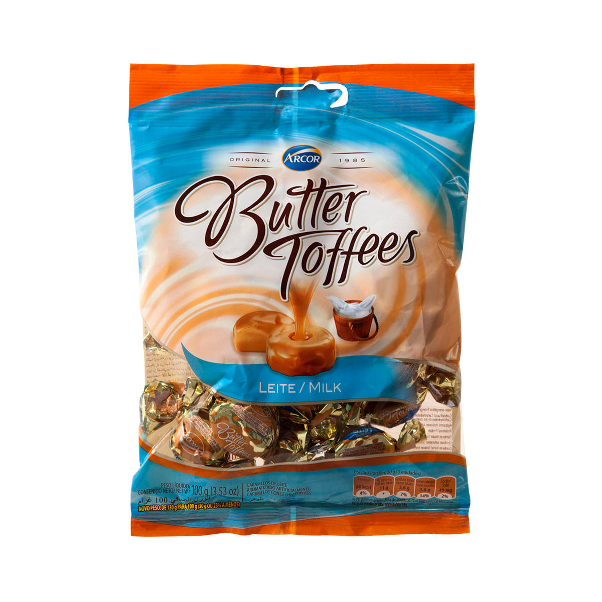 Bala recheada sabor leite Butter Toffees - 100 g