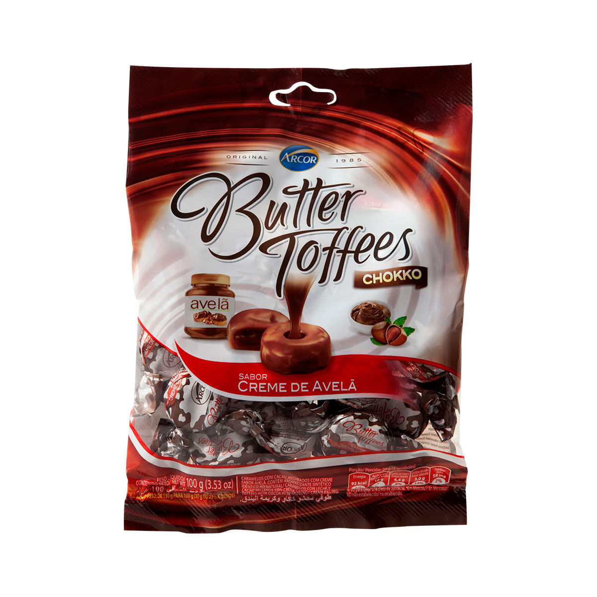 Bala recheada sabor creme de avelã Butter Toffees - 100 g