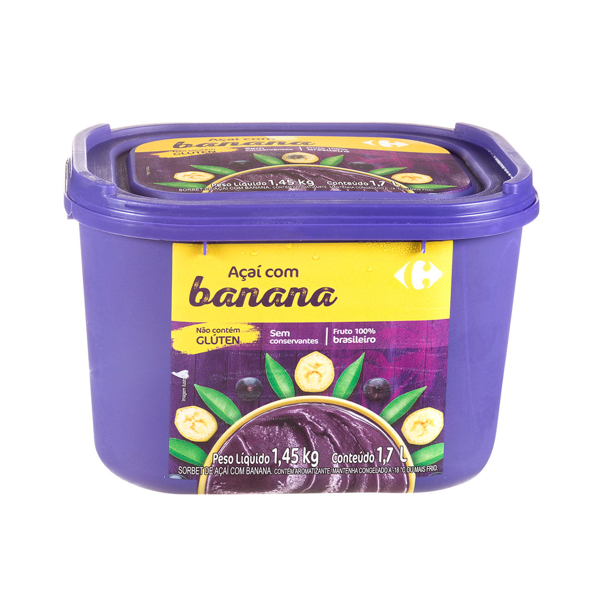 Açaí com Banana, congelado, Carrefour 1,45kg