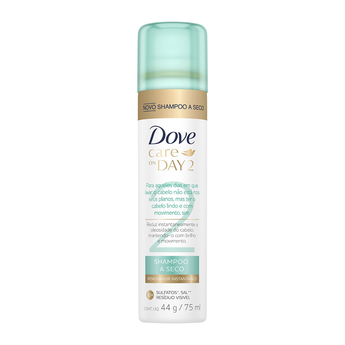 Shampoo a Seco Dove Care on Day 2 sem Sal 75 ml