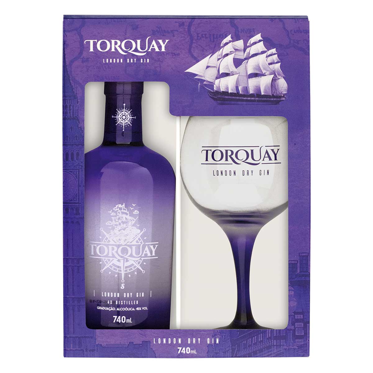 Kit Gin Torquay London Dry 740 ml + Taça