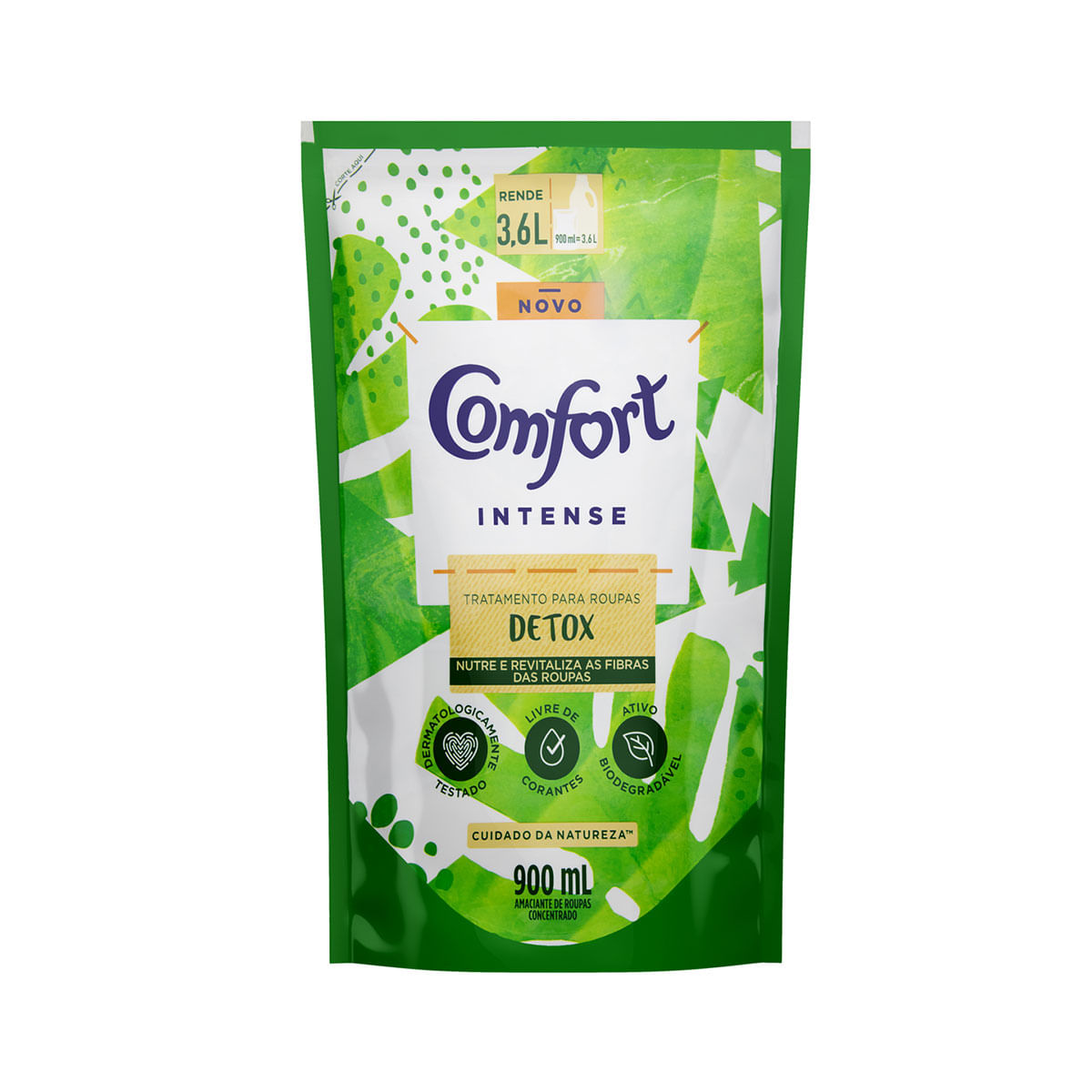 Amaciante Comfort Concentrado Intense Cuidado da Natureza Detox 900ml Sachê