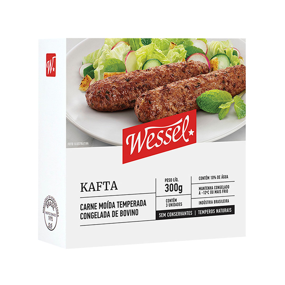 Kafta de Carne Bovina Congelado Wessel 300g