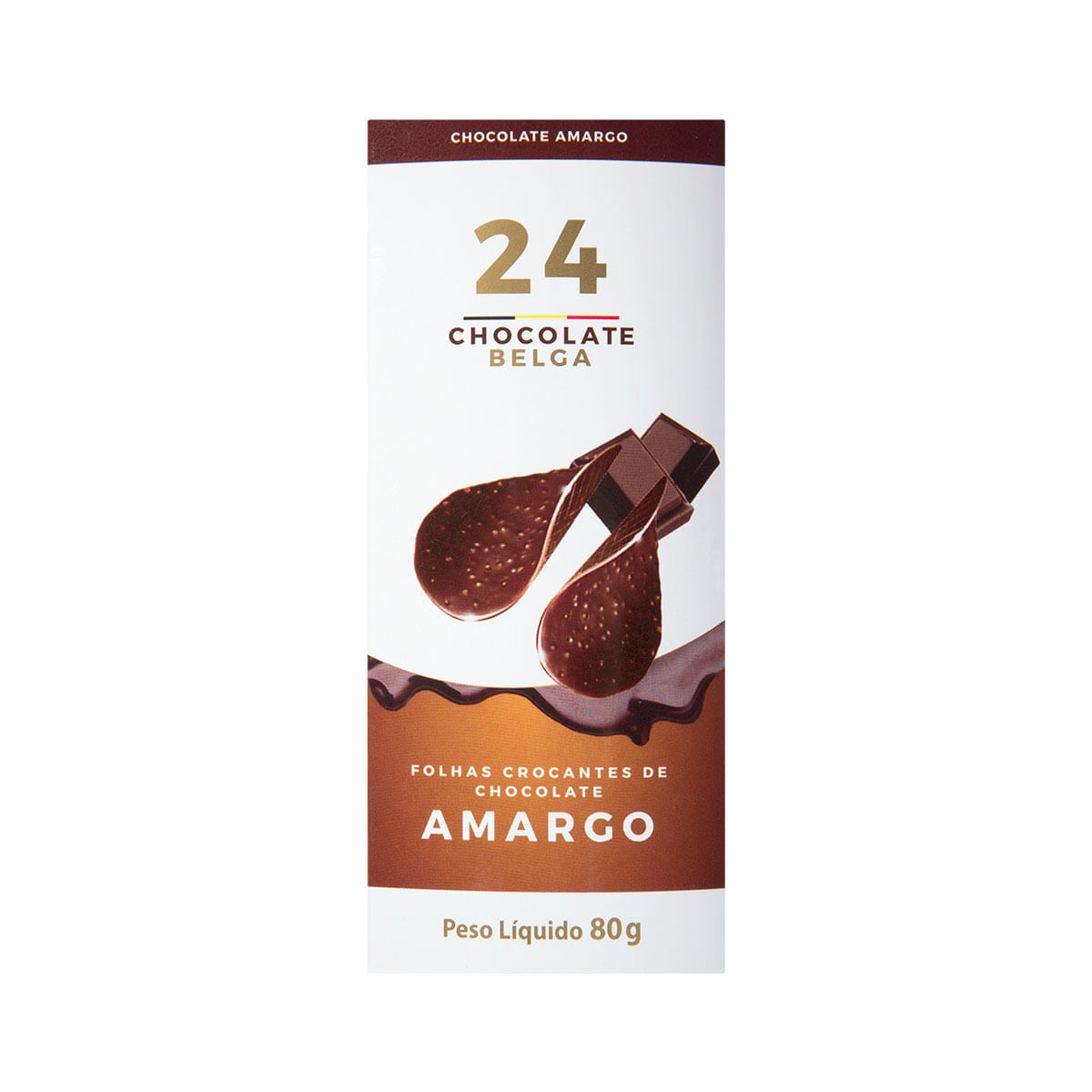 Folhas de Chocolate Amargo,Belga, 80g