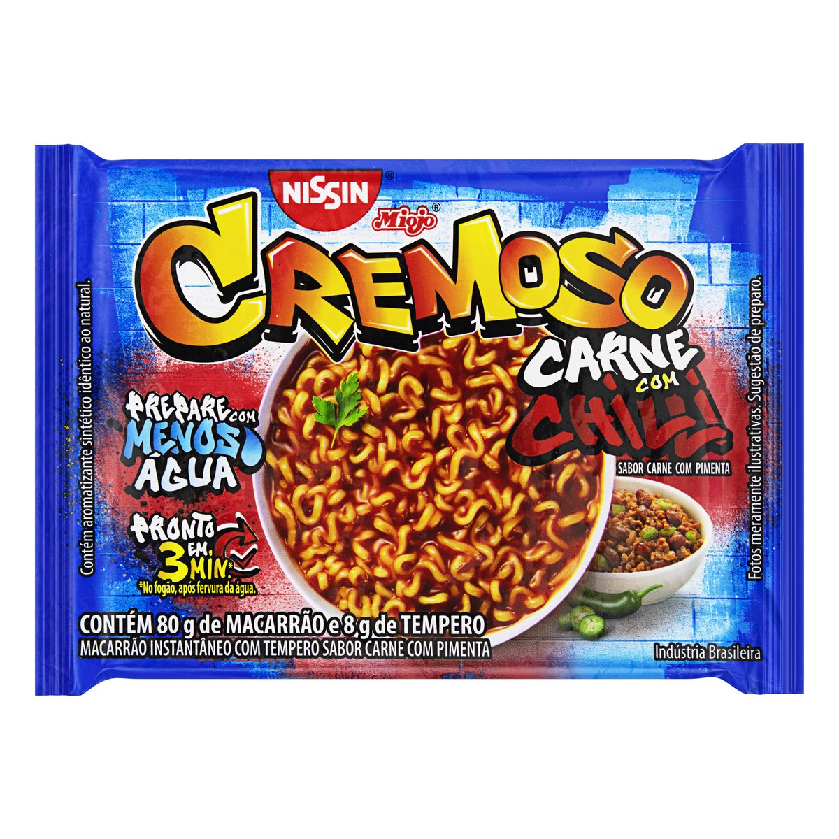 Macarrão Instantâneo Nissin Cremoso Carne com Chilli 88g