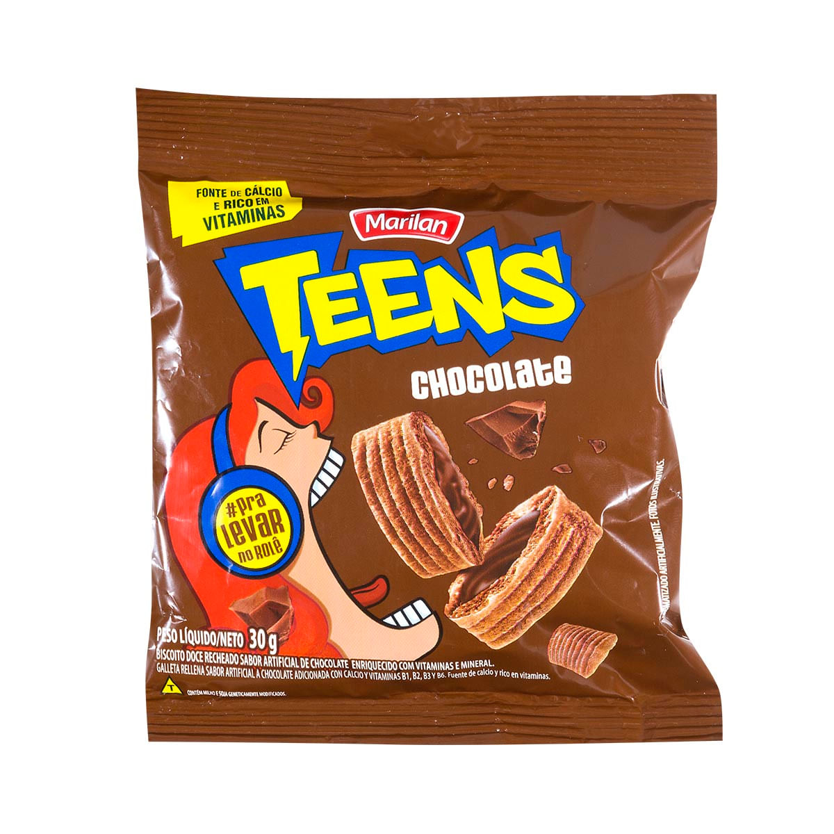 Mini Biscoito de Chocolate Marilan Teens 30g