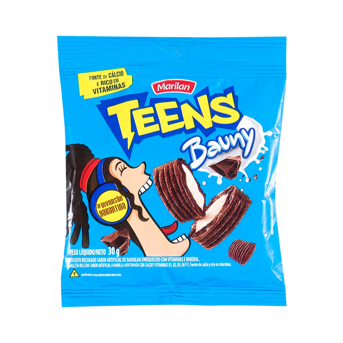 Mini Biscoito de Chocolate e Baunilha Marilan Teens 30g