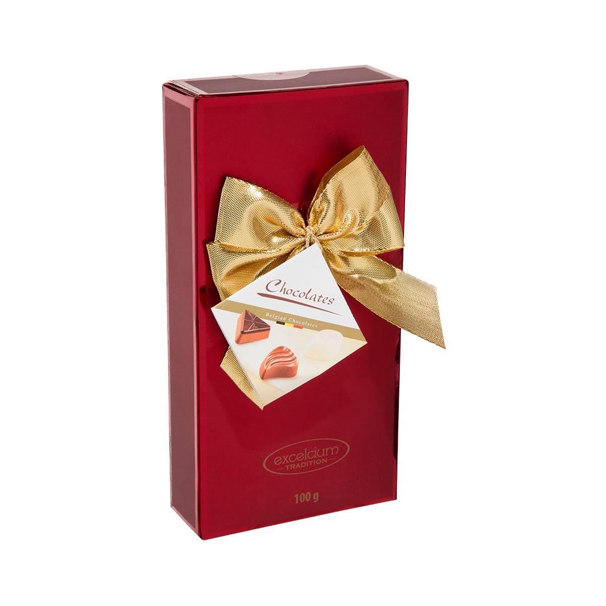 Caixa de Bombom de Chocolate Belga Sortido Excelcium Tradition Red 100g