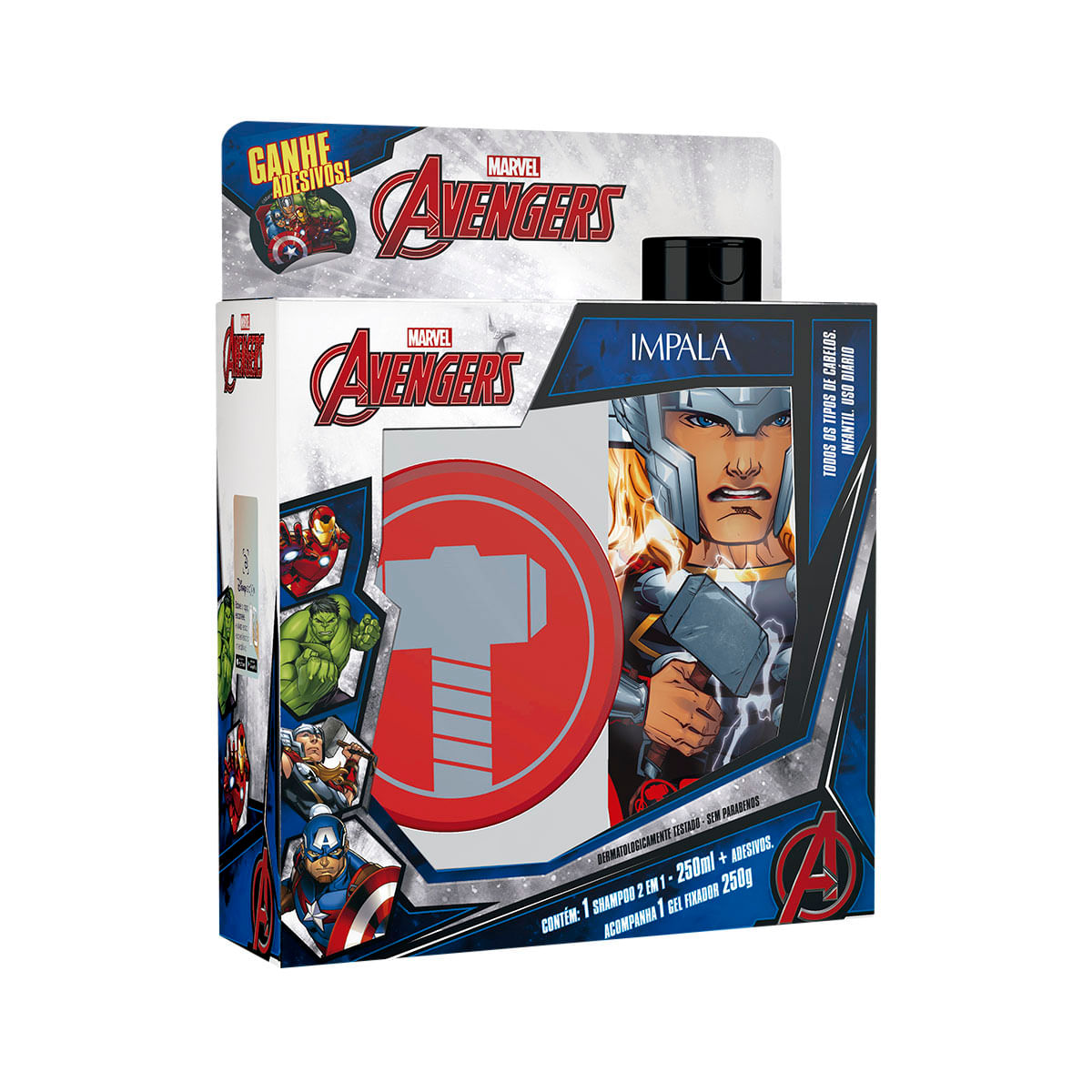 Kit Shampoo 2 em 1 e Gel Fixador Infantil Impala Marvel Thor