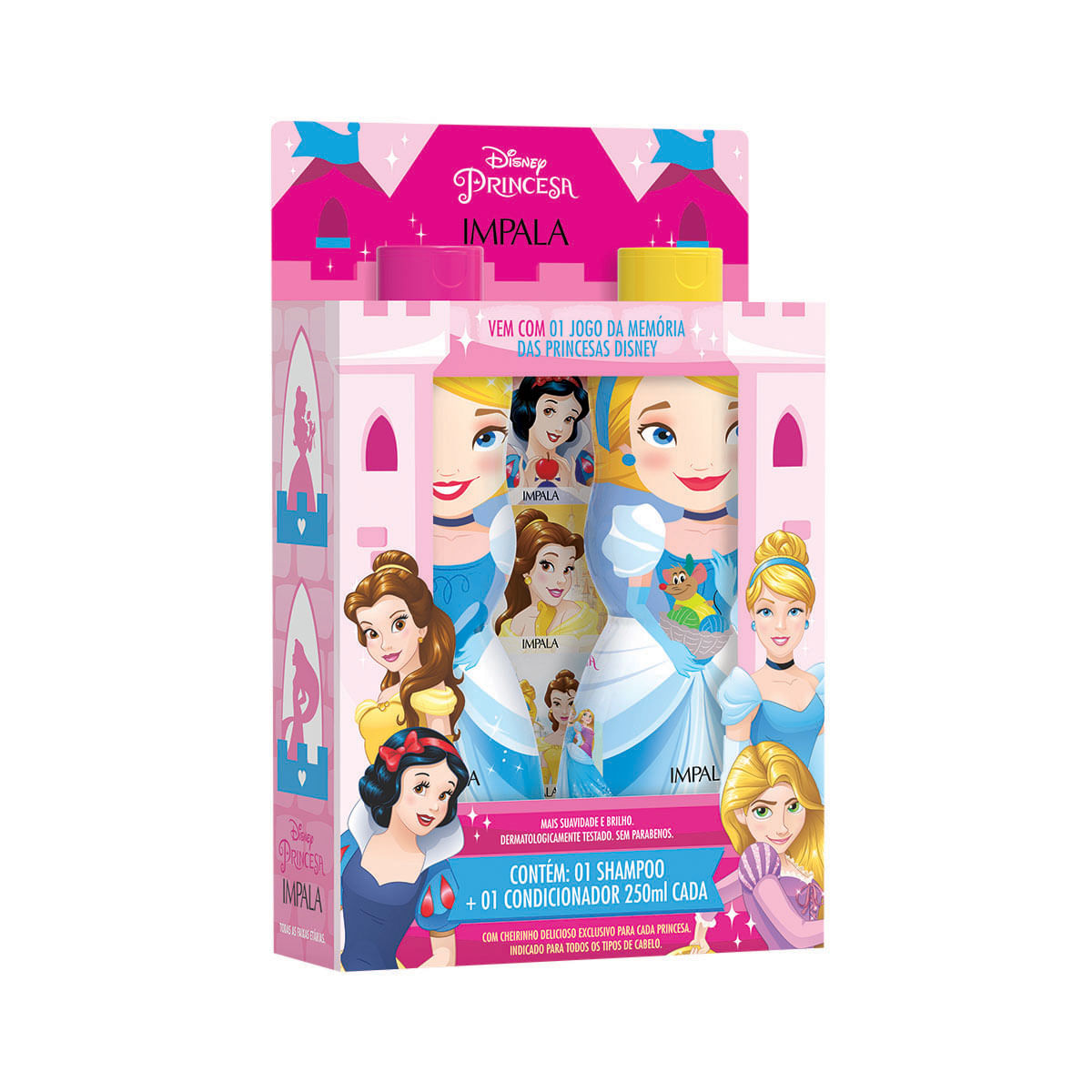 Kit Shampoo e Condicionador Infantil Impala Princesas Disney Cinderela