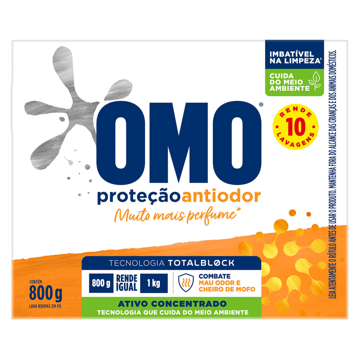 Lava Roupas Pó Omo Proteção Antiodor 800 g