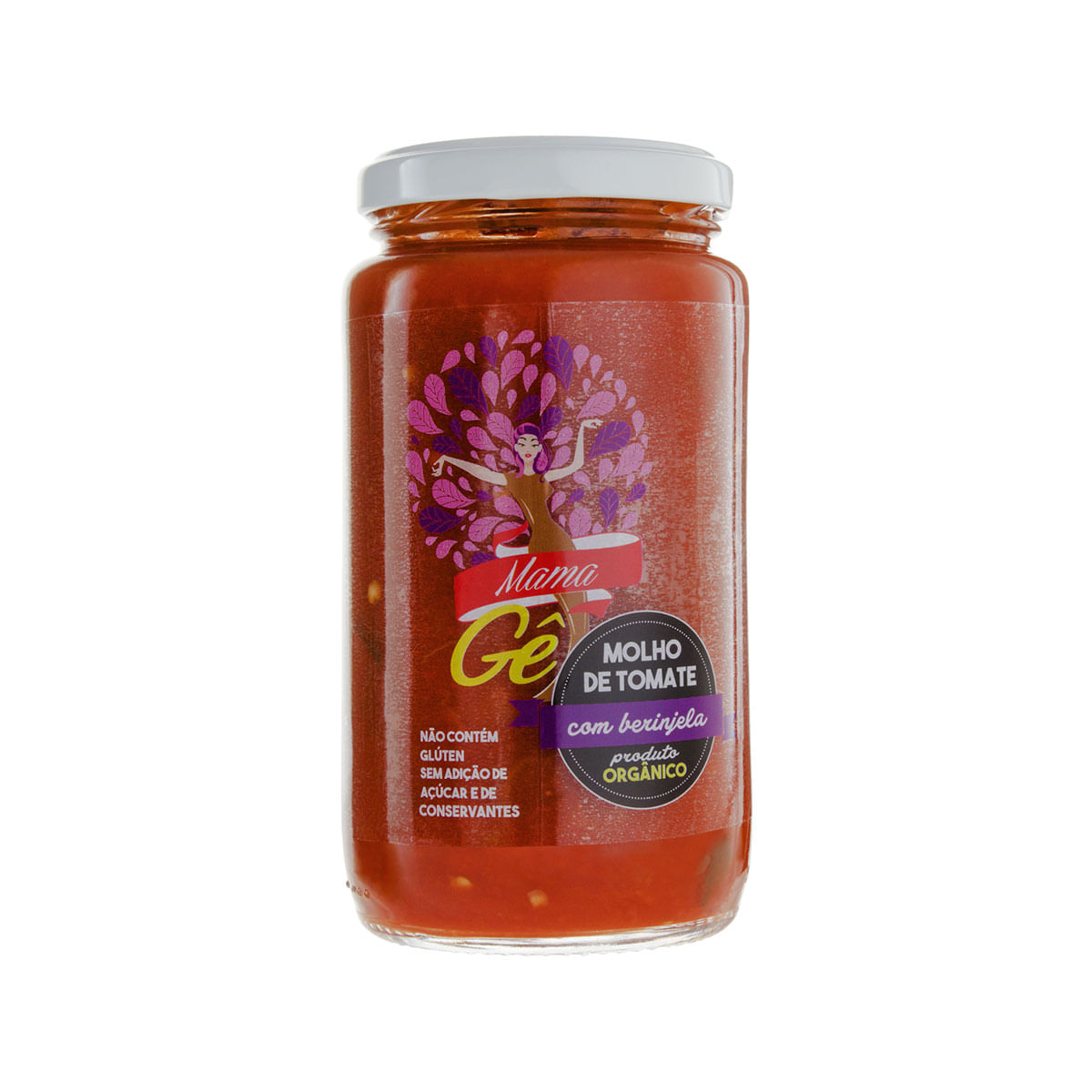 Molho de Tomate Orgânico Berinjela Mama Gê Vidro 340g