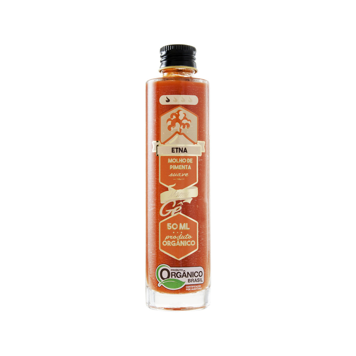 Molho de Pimenta Suave Etna Orgânico Mama Gê Vidro 50ml