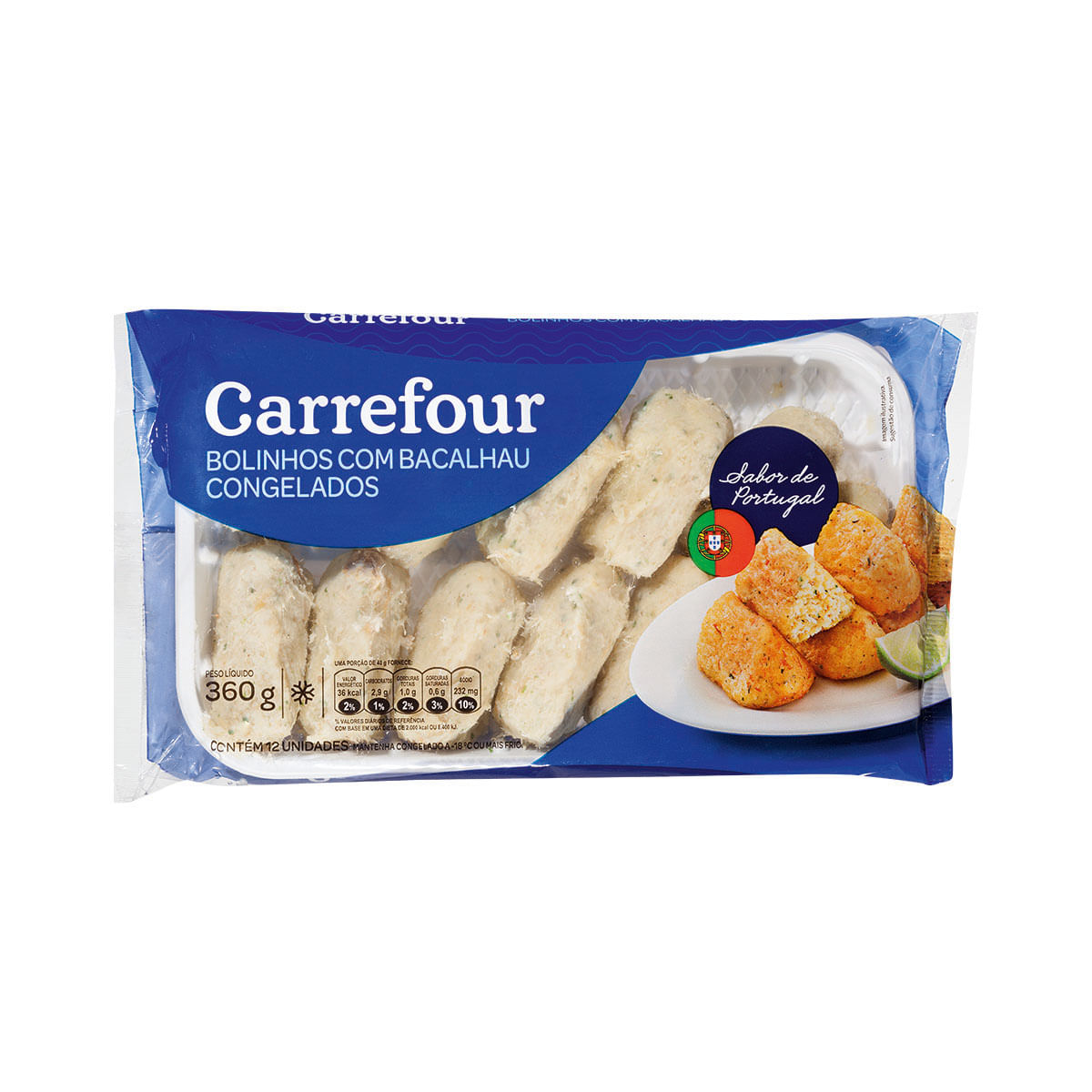 Bolinho de Bacalhau Congelado Carrefour 360g