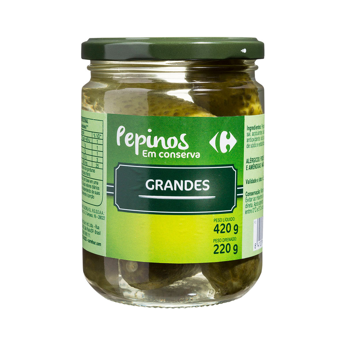 Pepino Grande em Conserva Carrefour 220g