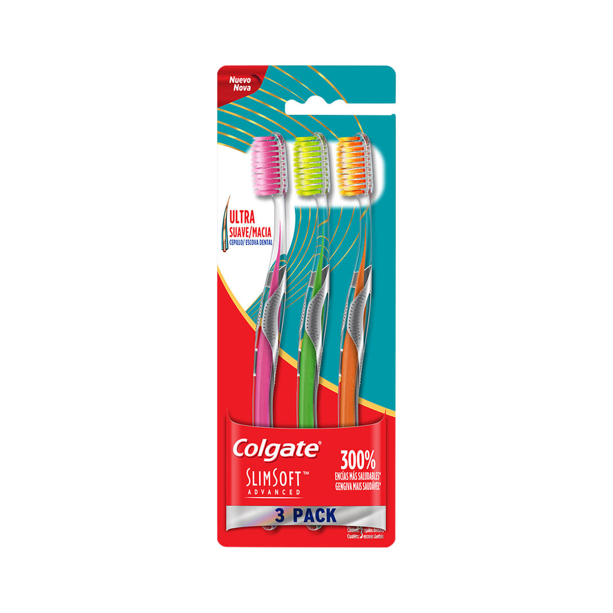 Escova de Dente Colgate Slim Soft Advanced 3 unid