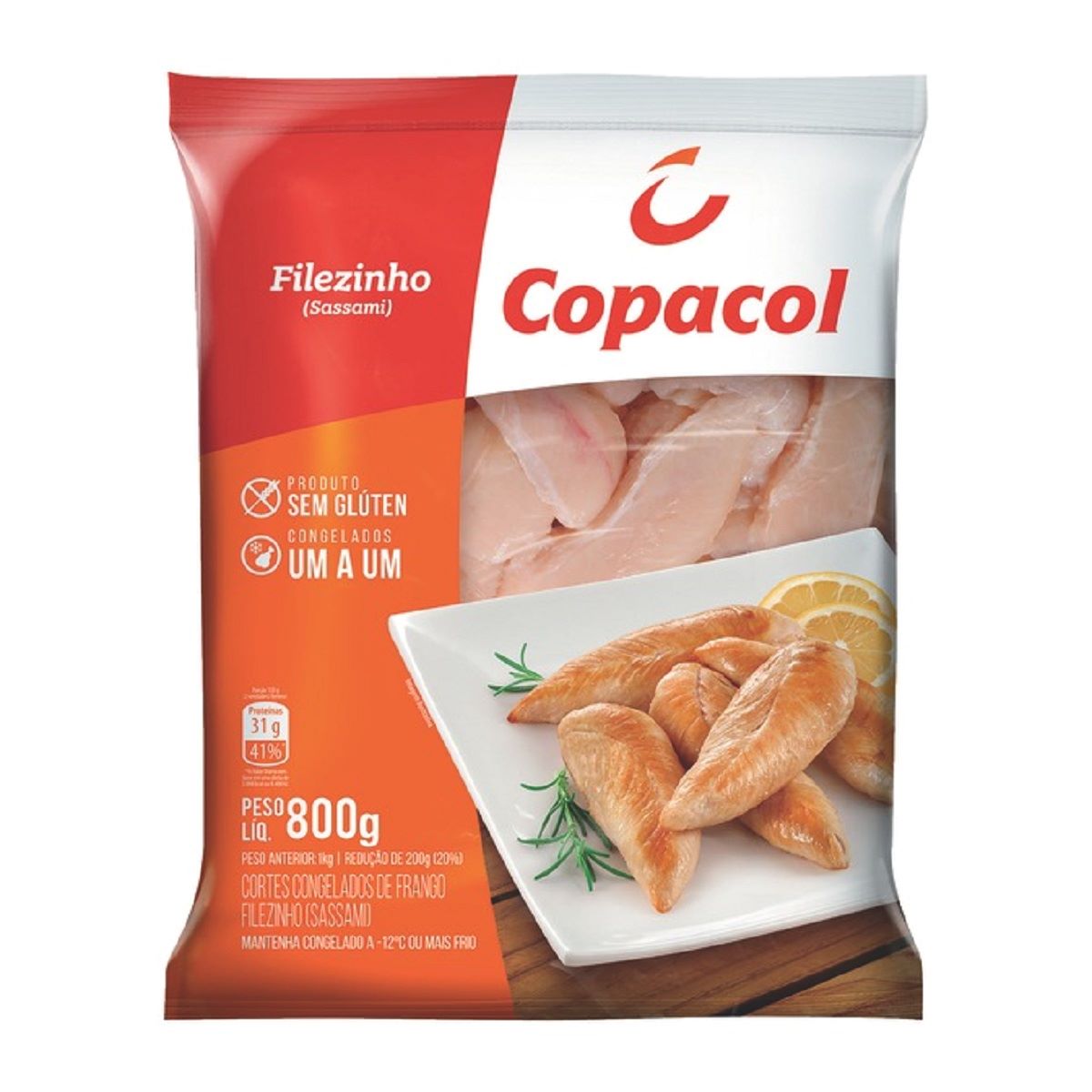 Filé de Frango Sassami Congelado Copacol 800 g