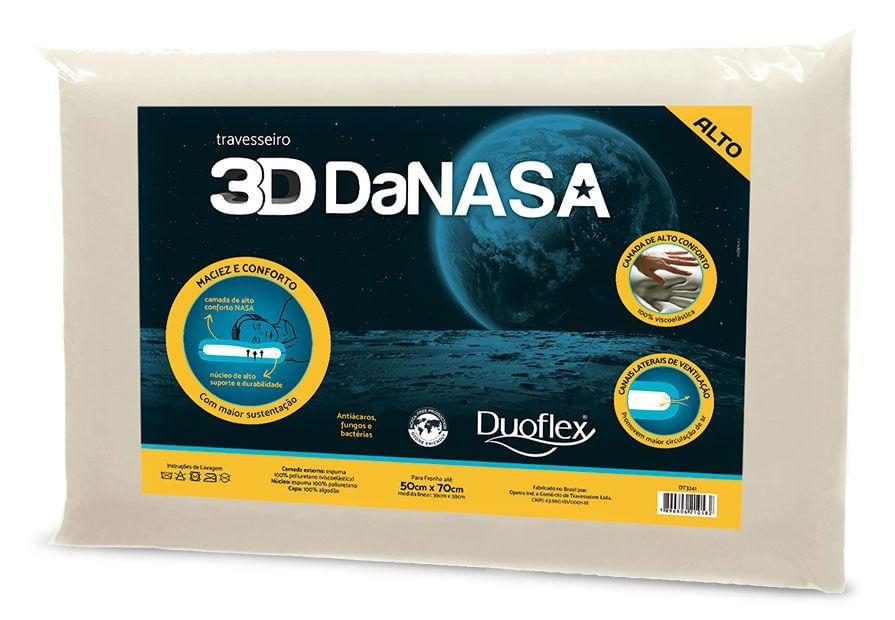 Travesseiro Nasa 3D Alto Duoflex