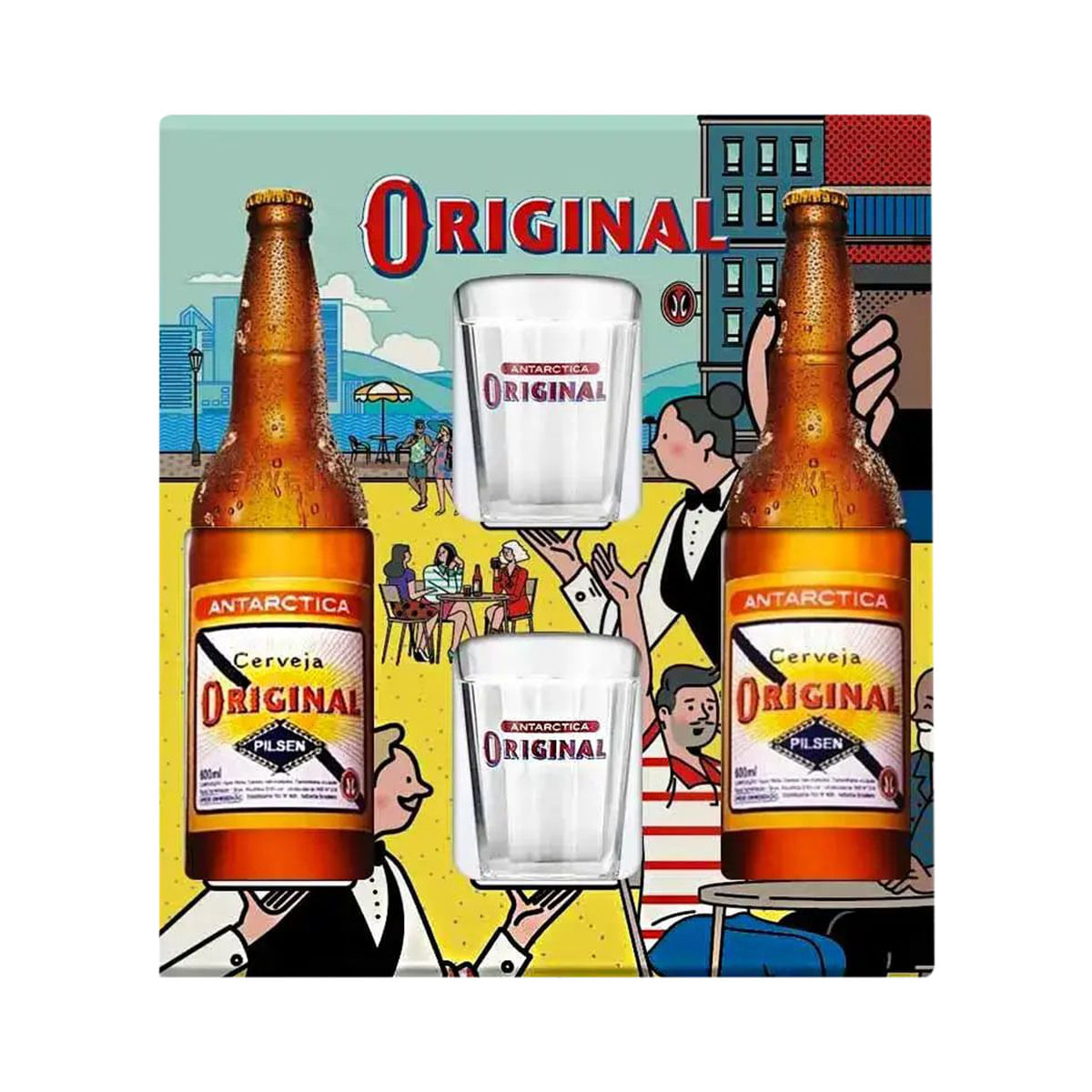 Cerveja Original Pilsen Kit 2 Garrafas 600ml e 2 Copos