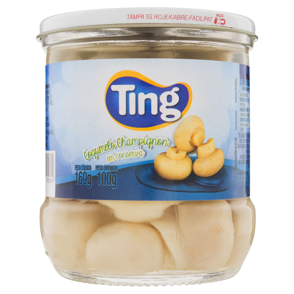 Cogumelo Champignon em Conserva Ting Vidro 100 g