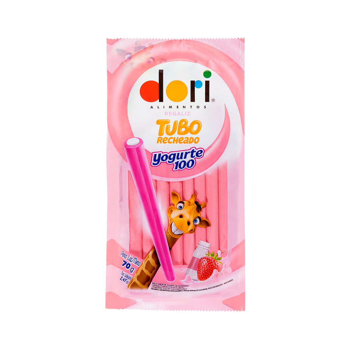 Bala Gelatina Tubo Yogurte 100 Dori 70g