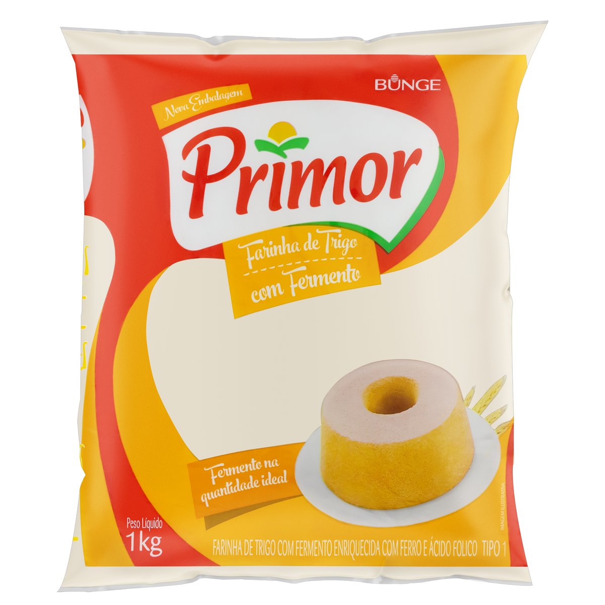 Farinha de Trigo Tipo 1 com Fermento Primor 1 Kg