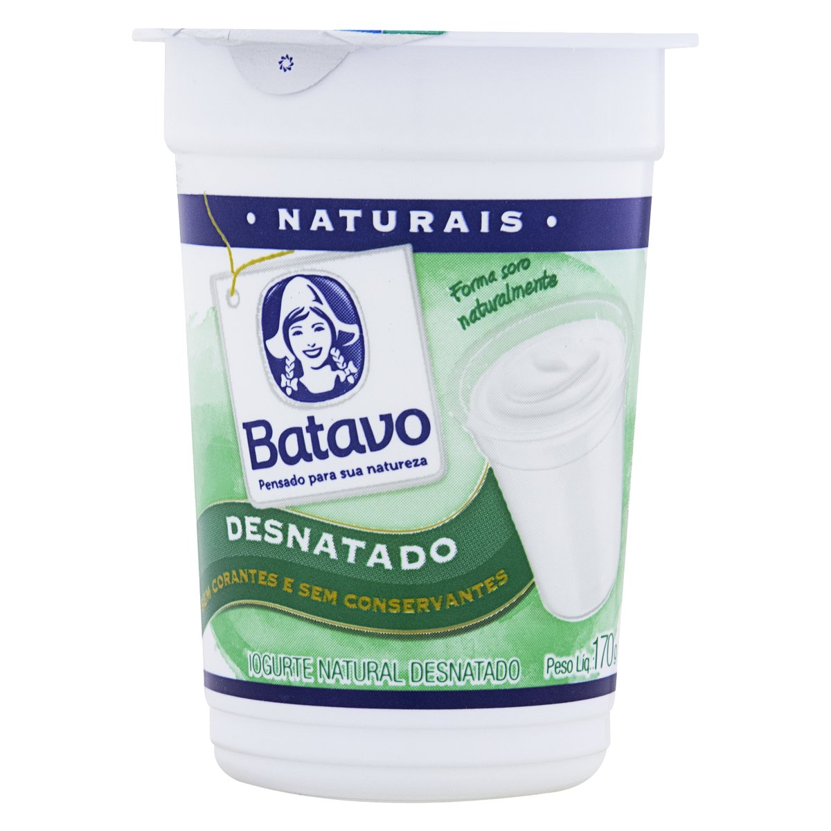 Iogurte à Base de Leite Desnatado Batavo Natural 170g 1 Unidade