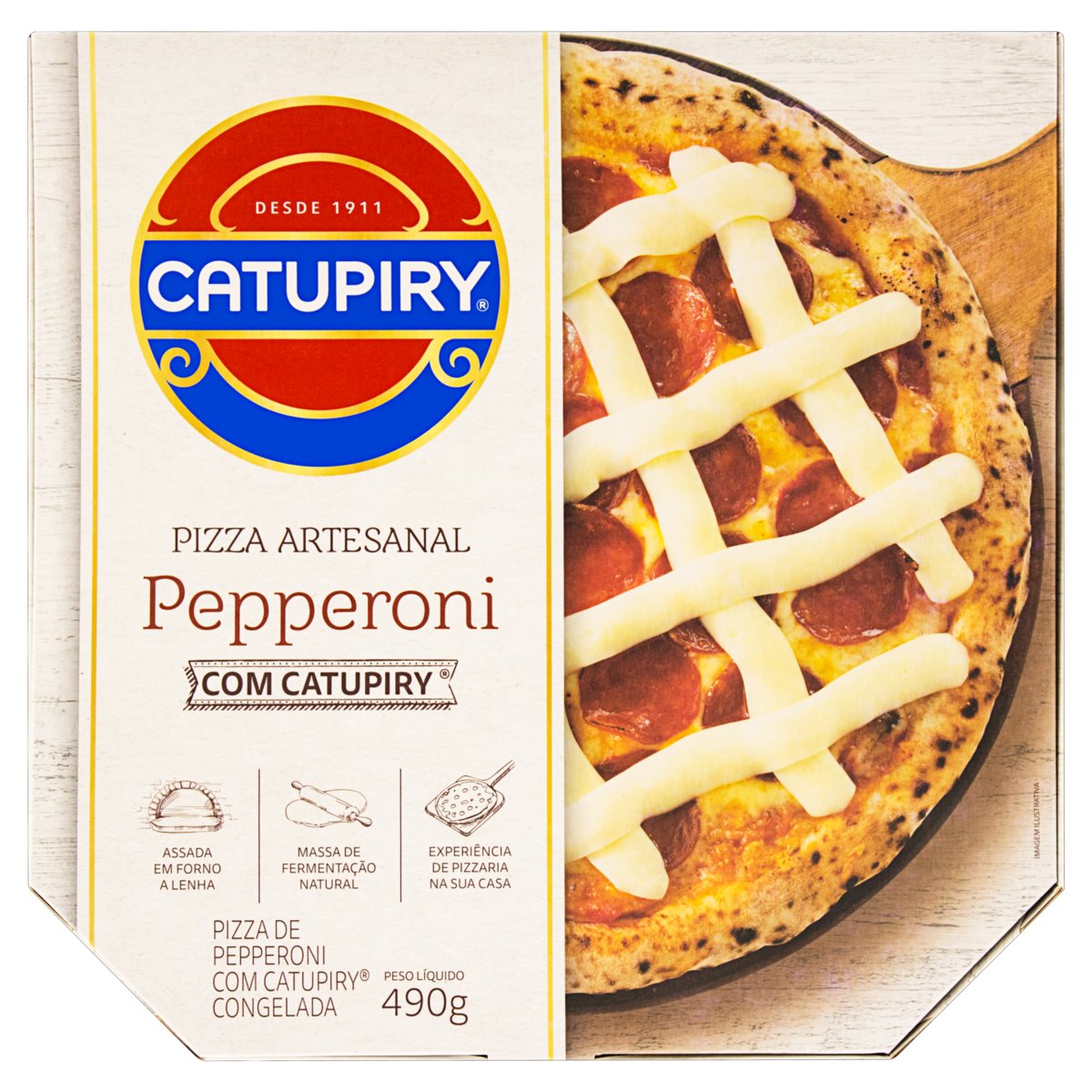 Pizza Pepperoni com Catupiry Artesanal 490g