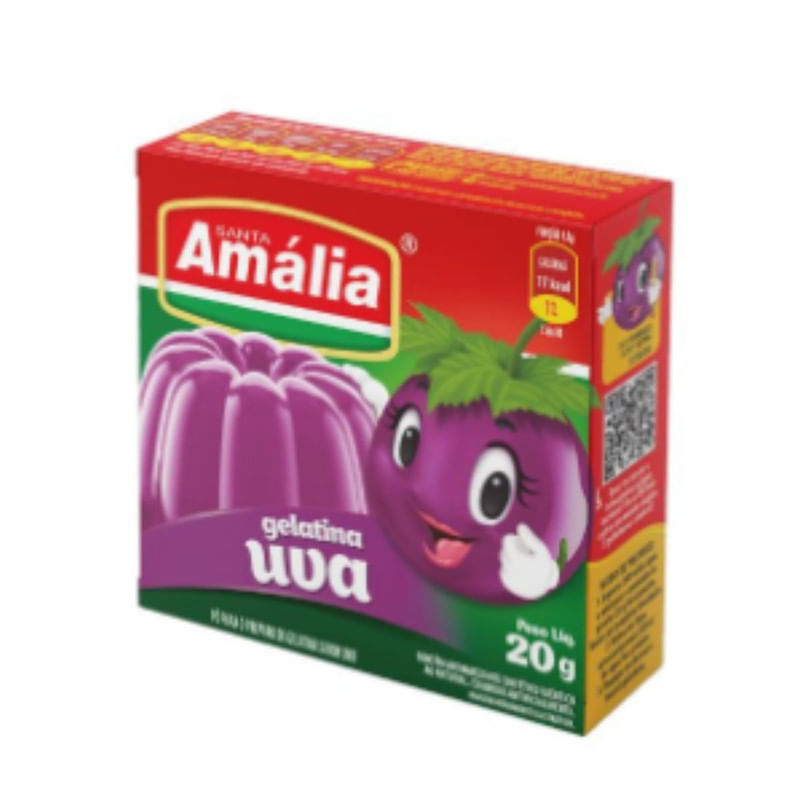 Gelatina Sabor Uva Santa Amália 20g