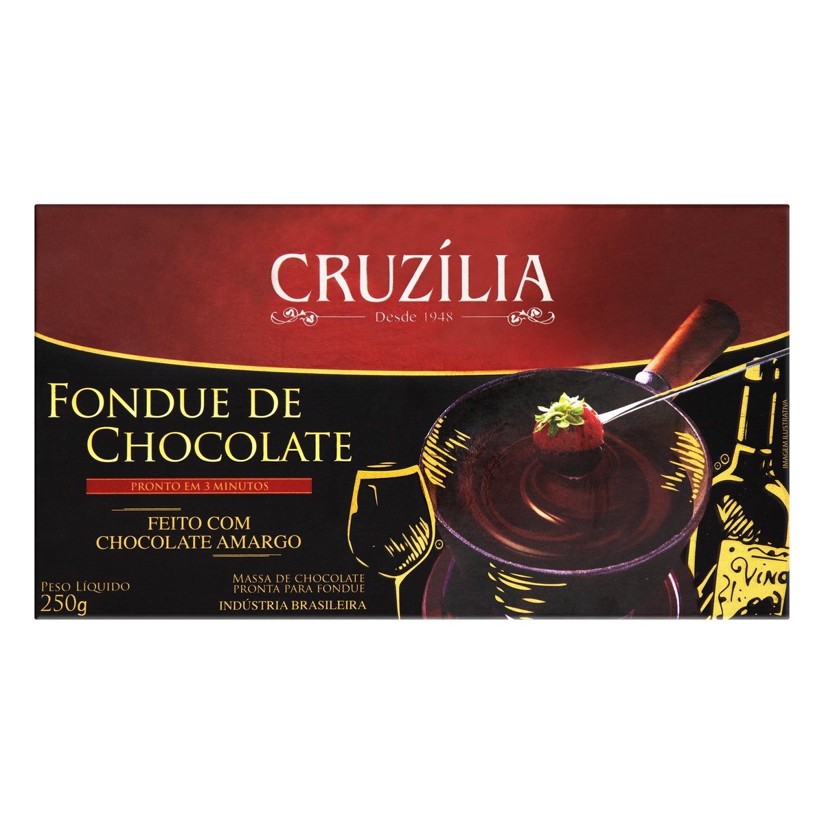 Fondue Pronto de Chocolate Amargo Cruzília 250g