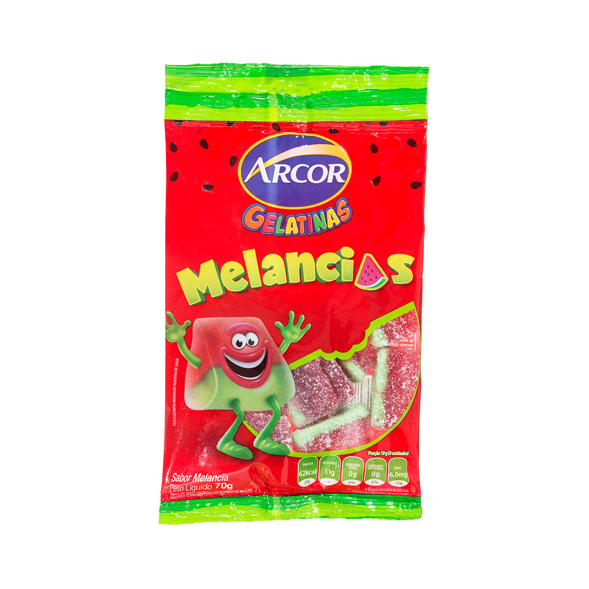 Bala de Gelatina Melancia Arcor 70g