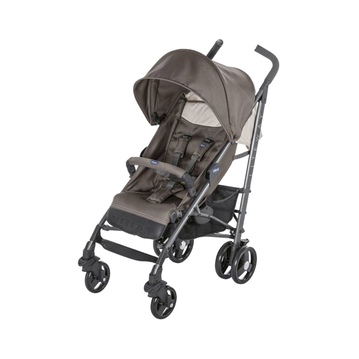 Carrinho de Bebê Passeio Chicco 6 Rodas 5 Posições Suporta Crianças de Até 15Kg Lite Way 3 Bege