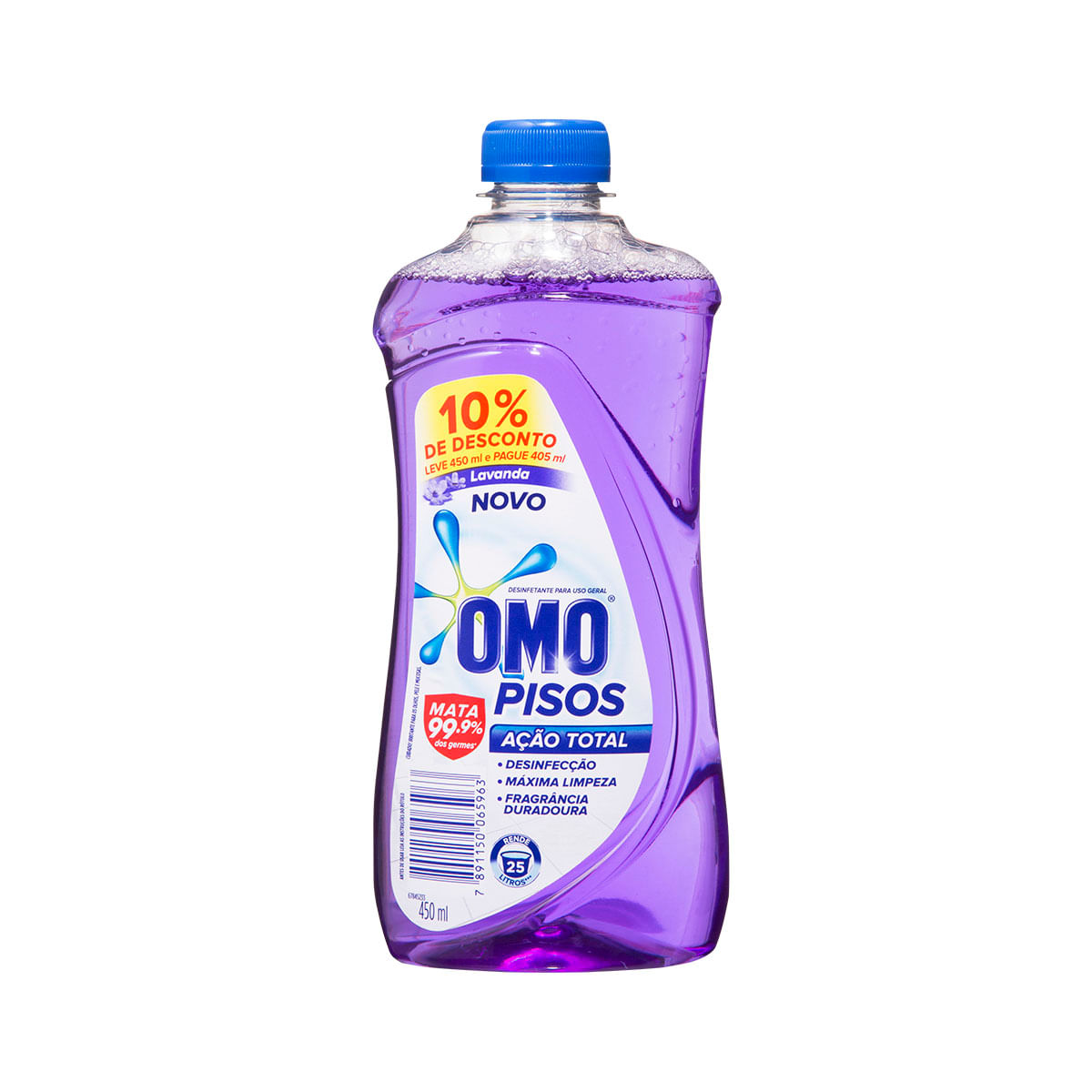 Limpador de Pisos Ação Total de Lavanda Omo 450ml