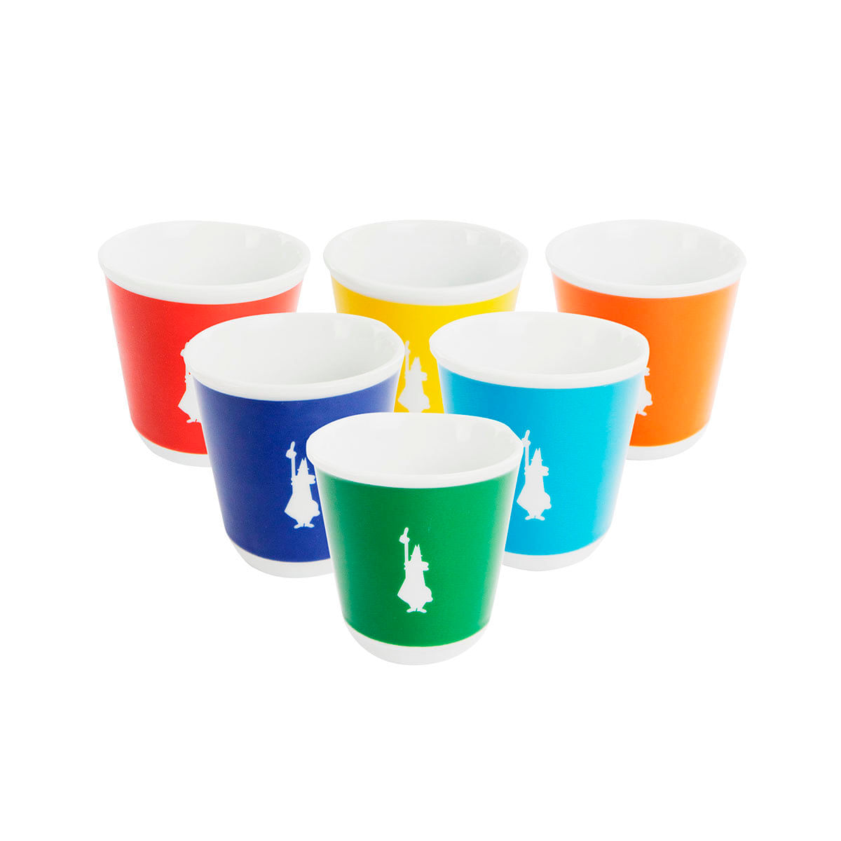 Jogo de Copos para Café em Cerâmica 80ml Colorido Bialetti Pop 10490003 6 Peças