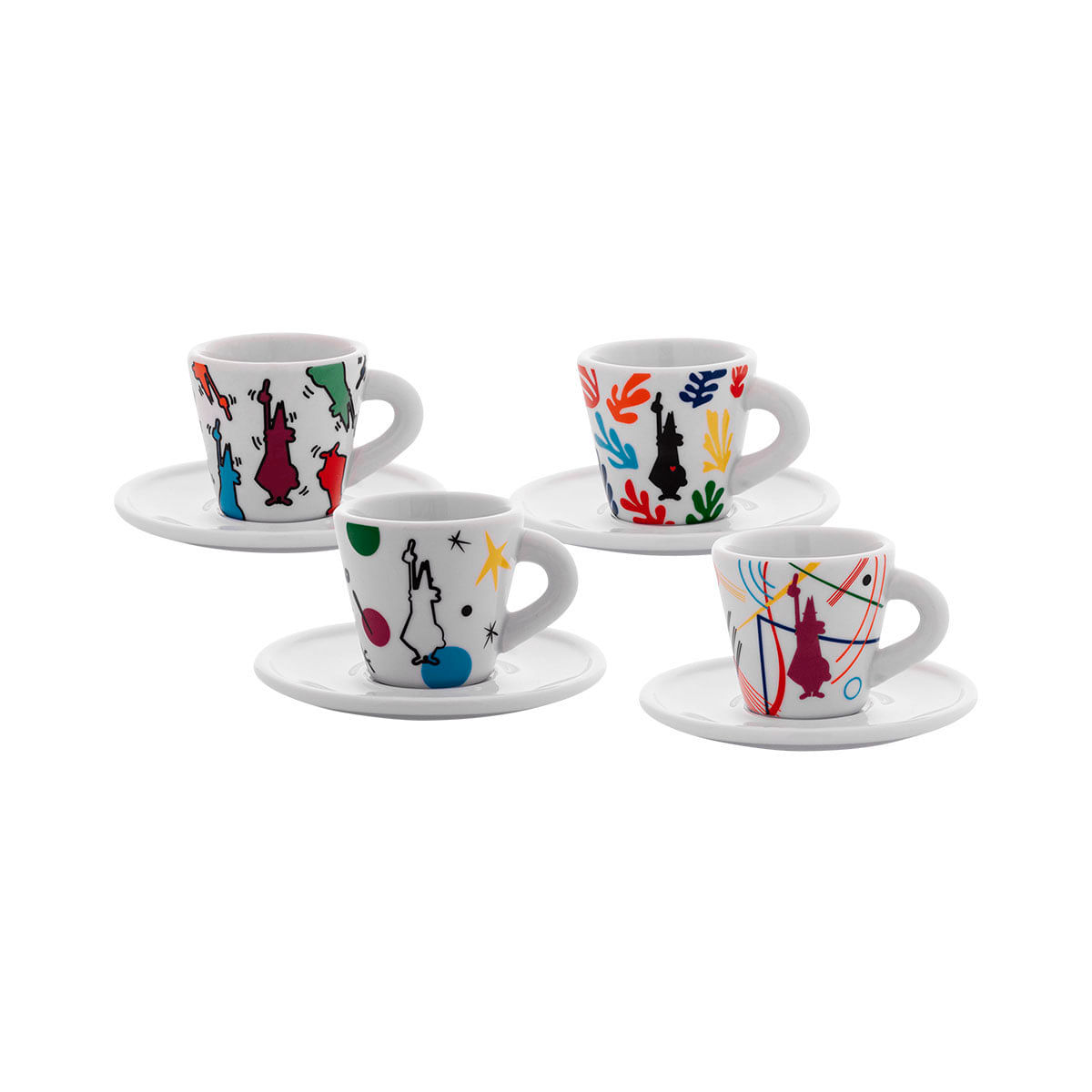 Jogo de Xícaras para Café em Porcelana Colorido 8 Peças Bialetti Arte 10490117