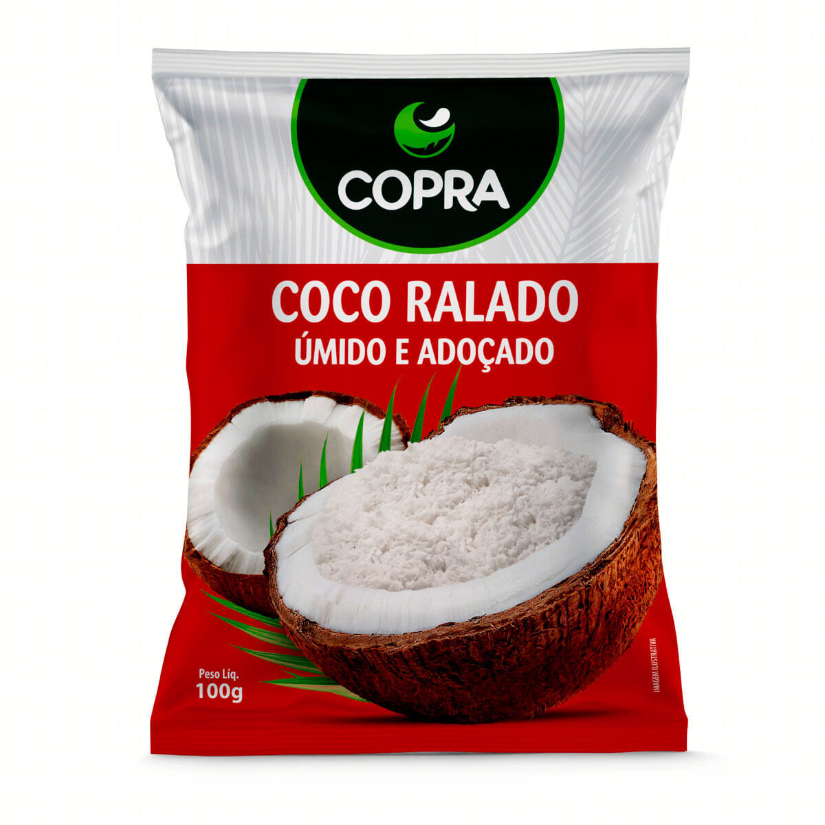 Coco Ralado Úmido Adoçado Copra Pacote 100 g