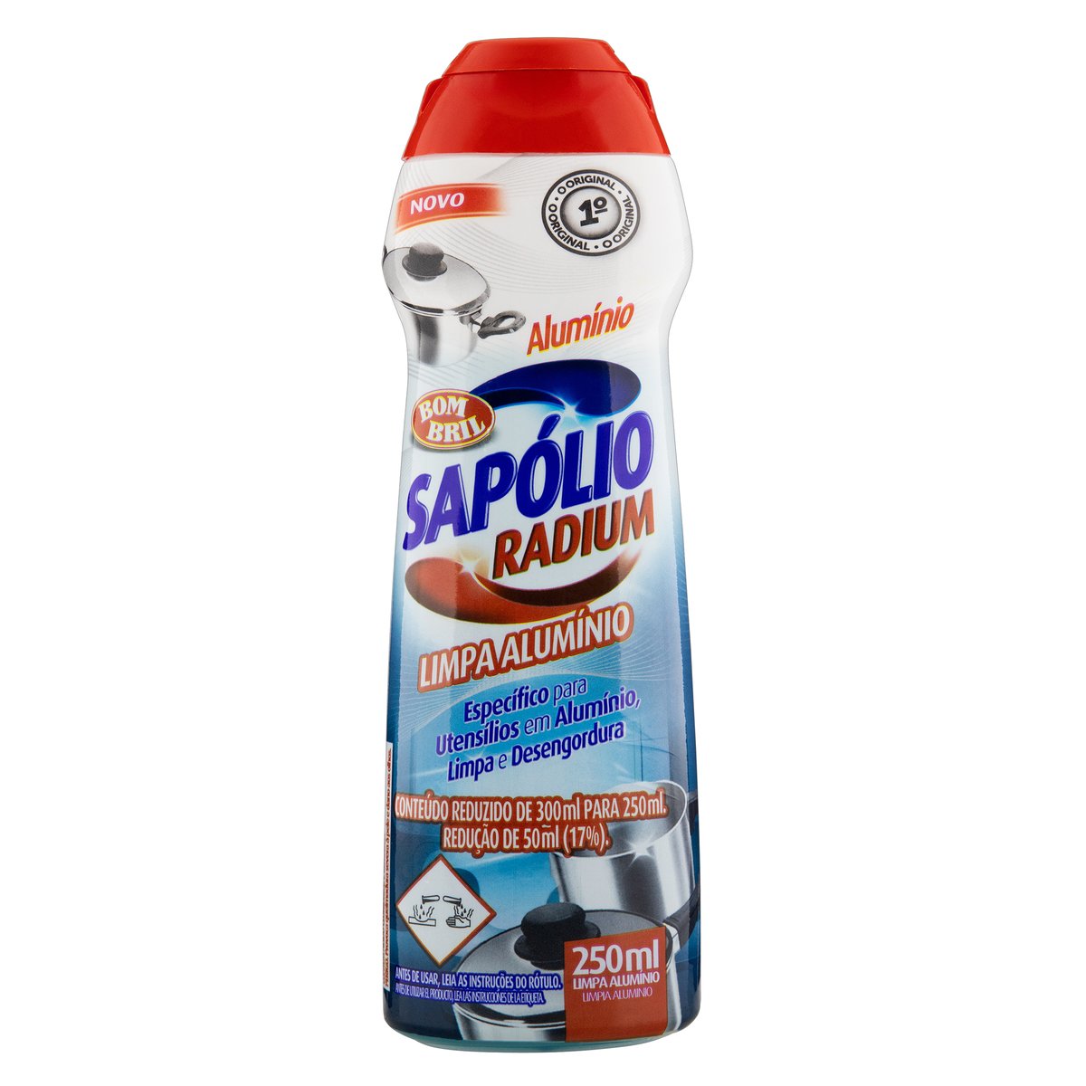 Saponáceo Cremoso Limpa Alumínio Bom Bril Sapólio Radium 250ml