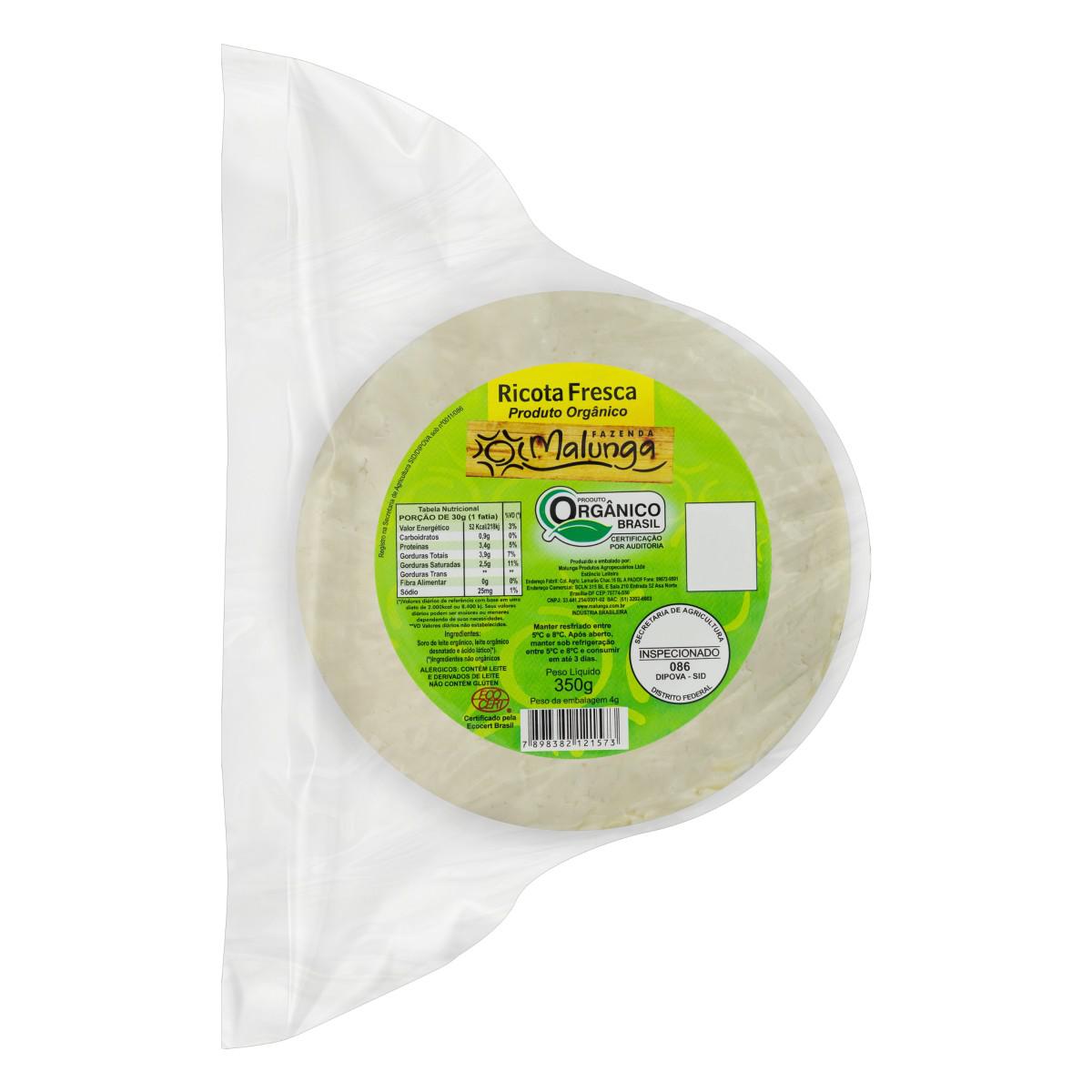 Ricota Fresca Orgânica Malunga 350 g