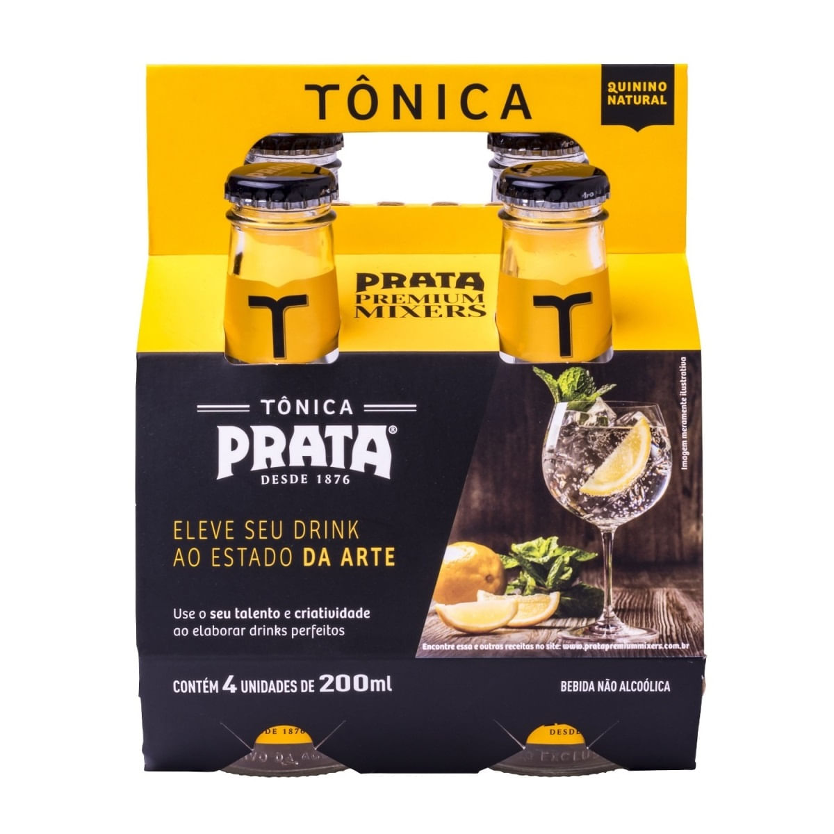 Água Tônica Prata Premium 200ml Pack com 4 unidades