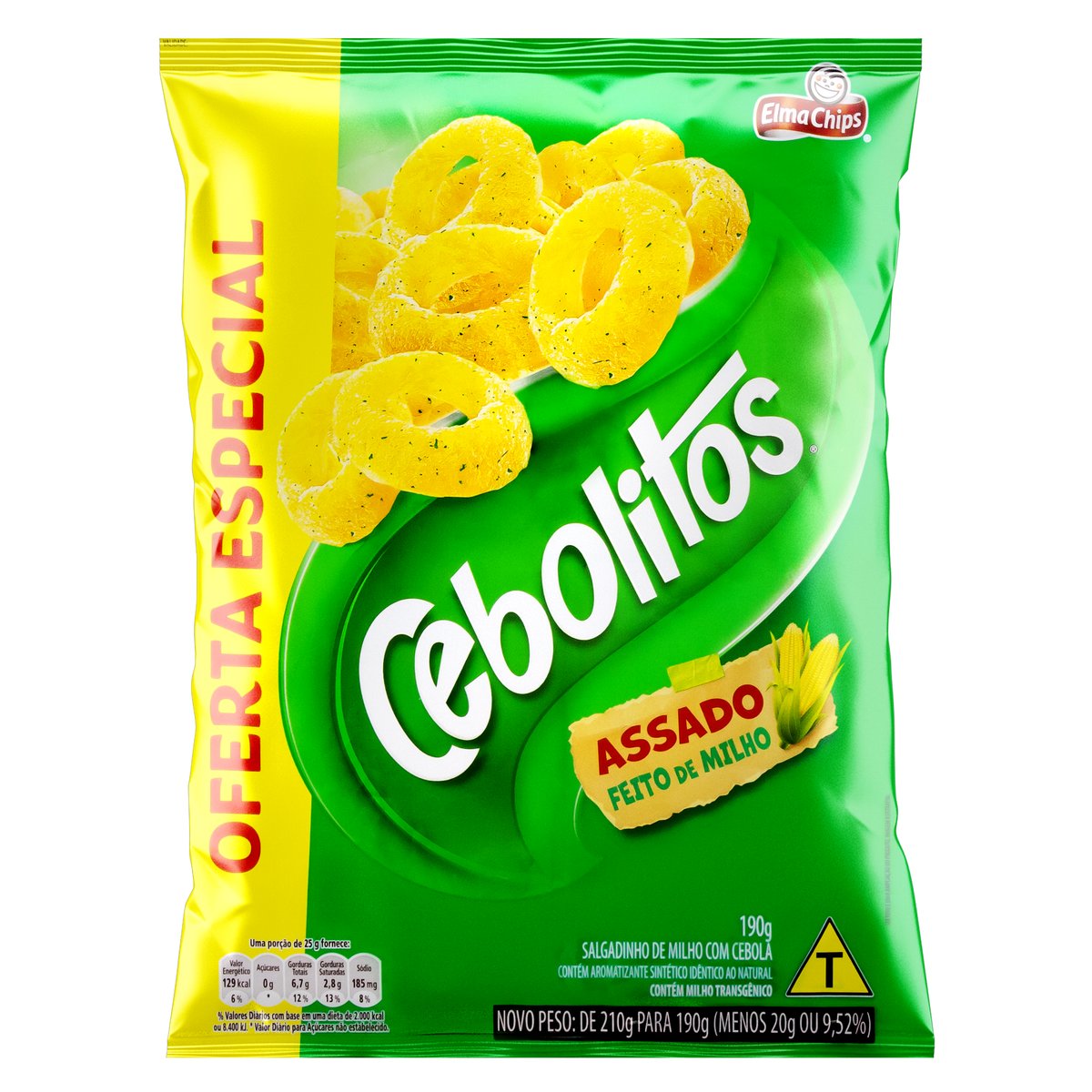 Salgadinho Elma Chips Cebolitos Pacote 190g Oferta Especial