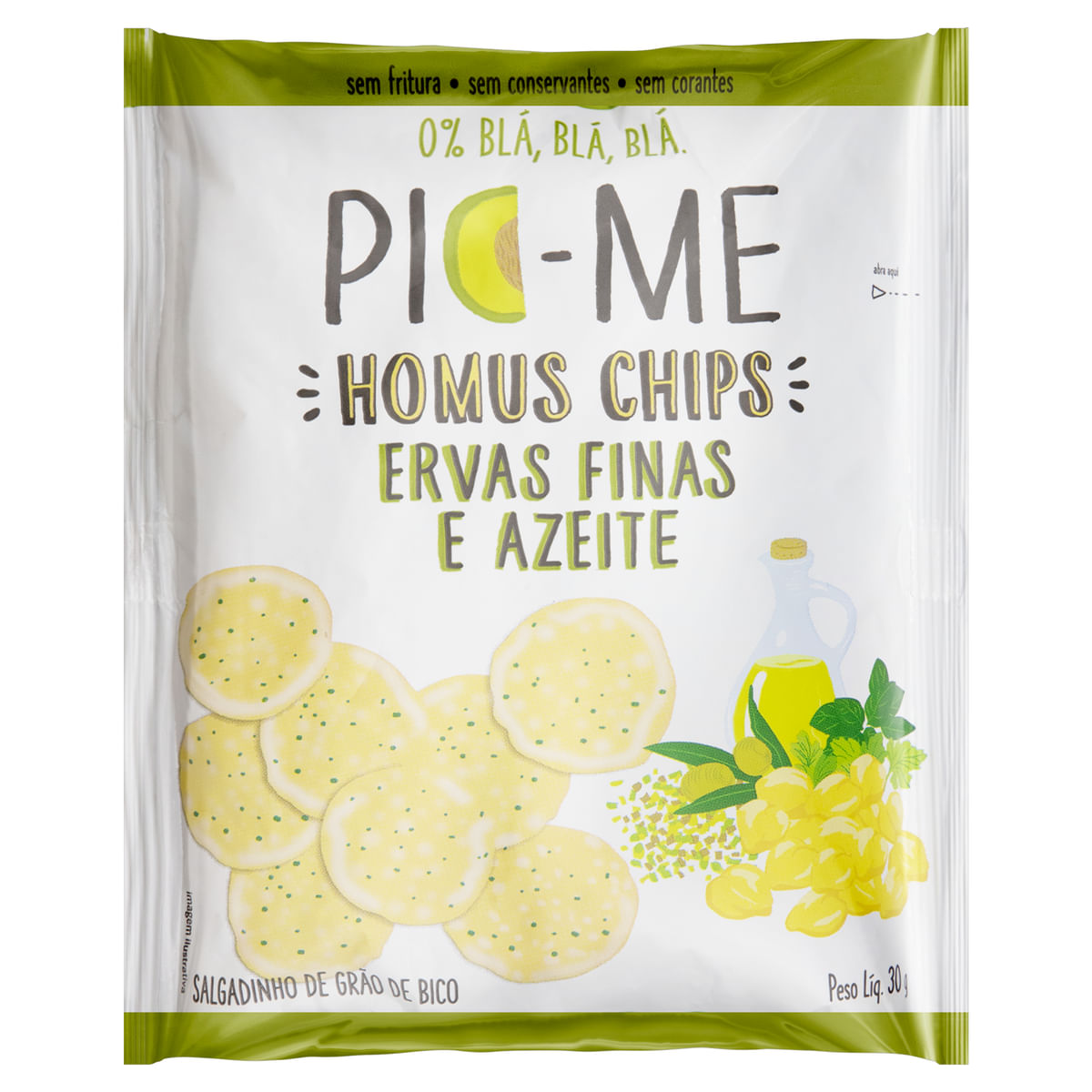 Chips de Homus Assados Pic-Me Ervas Finas e Azeite 30g