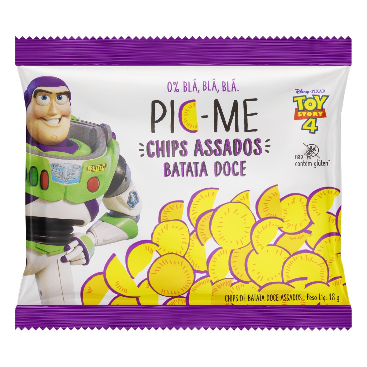 Chips de Batata Doce Assados Pic-Me Toy Story 4 18g