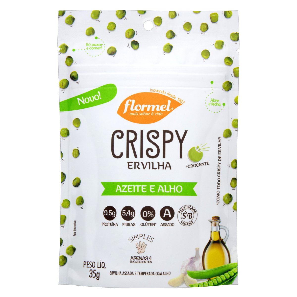 Crispy de Ervilha Azeite e Alho Flormel 35g